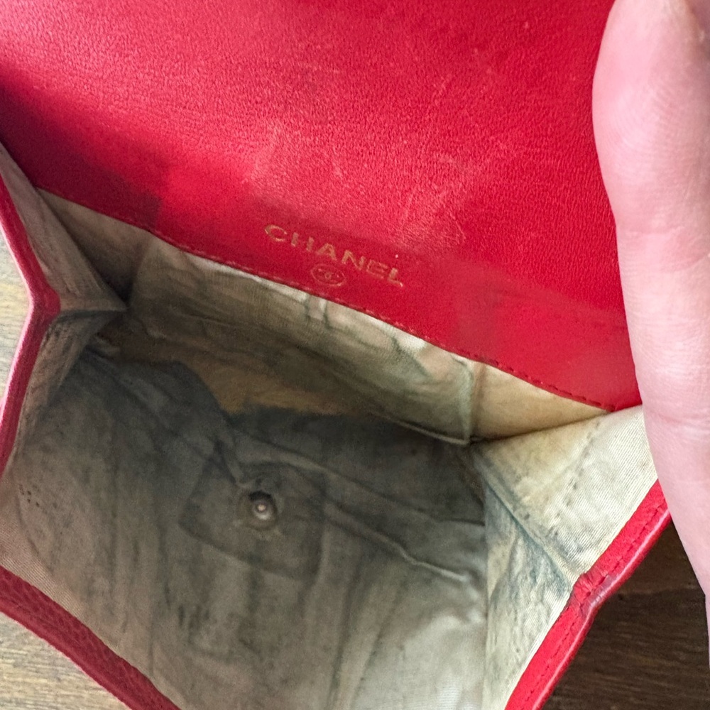 VINTAGE CHANEL WALLET Red Italy - Picture 10 of 17